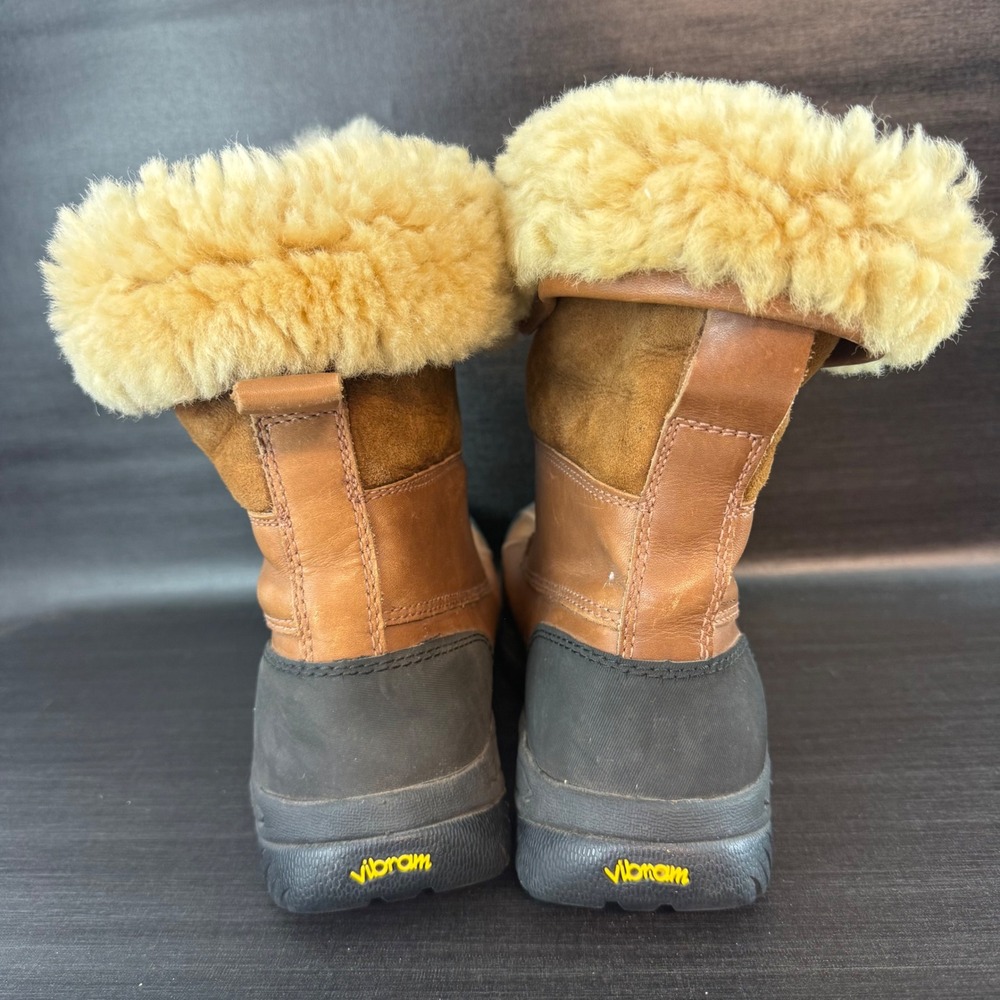 UGG Butte Mens size 8 Winter Brown Leather Waterproof Fur Lined Boots 5521 - Picture 10 of 13